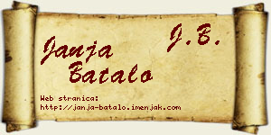 Janja Batalo vizit kartica